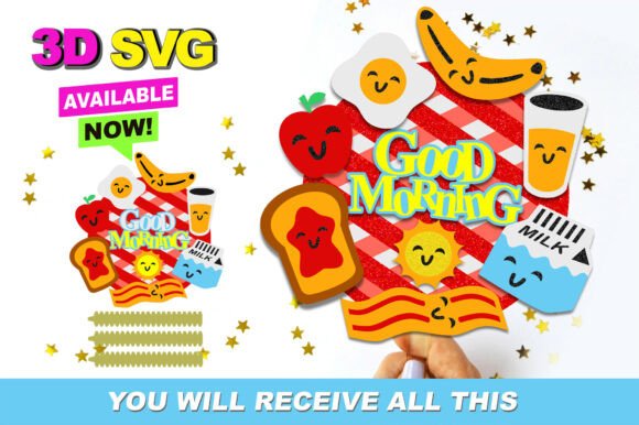 Breakfast Cake Topper 3D SVG: A Versatile Craft Graphic for Creative Projects