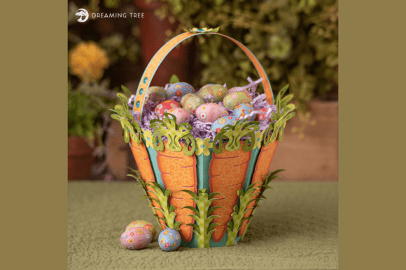 Carrot Basket SVG: A Festive 3D Design for Easter Projects