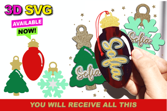 Christmas Ornament 3D SVG: A Festive Graphic for Crafts and Commercial Designs