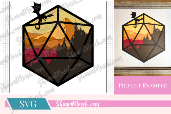 Dragon Castle 3D Shadow Box SVG for Fantasy Branding