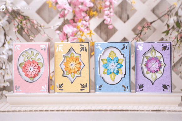 Fantasy Flower Cards SVG Bundle: A 3D Greeting Card Design Asset for Content Creators