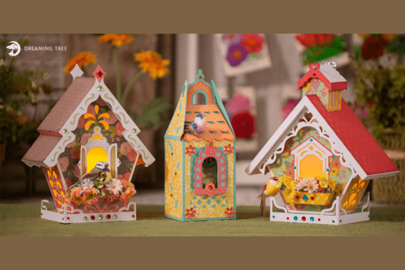 For the Birds SVG Bundle: Whimsical 3D Houses for Creative Content