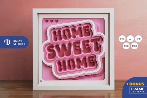 Home Sweet Home 3D Layered Paper Cut: A Versatile Design Asset for Marketers