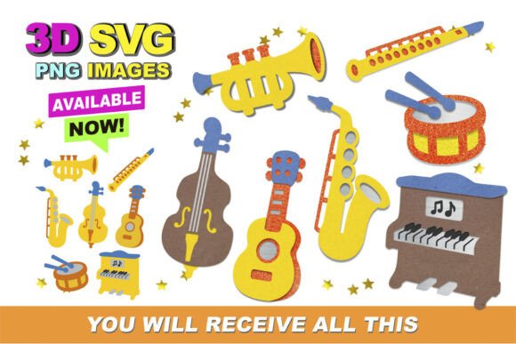Jazz 3D SVG and Clipart: A Graphic Design Asset for Blogs, Crafts & Websites
