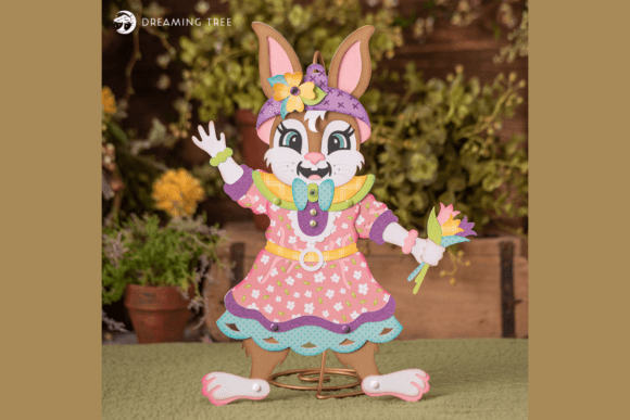 Jointed Mrs. Easter Bunny 3D SVG for Spring Crafting