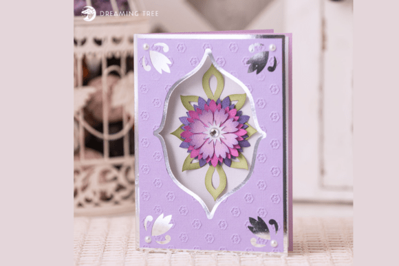 Lavender Fantasy Flower Card 3D SVG: A Pop-Up Design for Brand Elegance