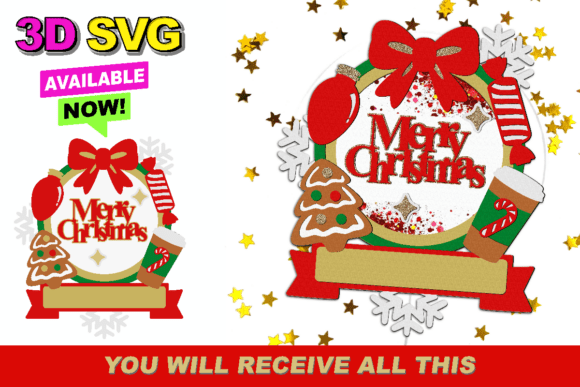 Merry Christmas Shaker Topper 3D SVG: A Holiday Design Asset for Birthday Blogs