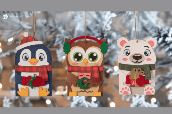 Polar Pals 3D SVG Ornaments for Christmas Design Projects