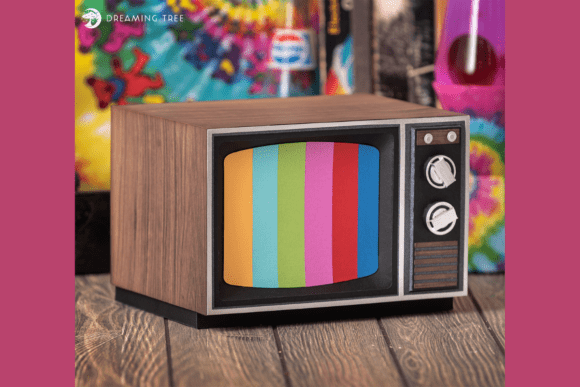 Retro TV Gift Box SVG: A Nostalgic 3D Design for Creative Sellers