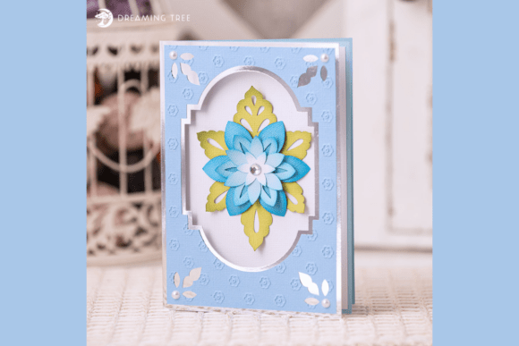 Sky Fantasy Flower Card 3D SVG for Pop-Up Cards